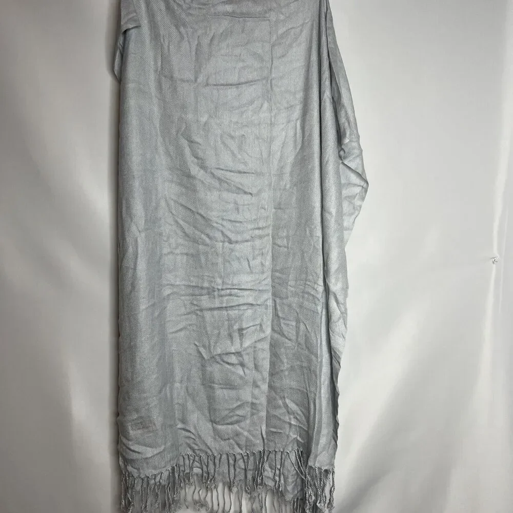 Pashmina BLUE Scarf Wrap Shawl Style Fringe Elegant Classic Fashion 27x68
